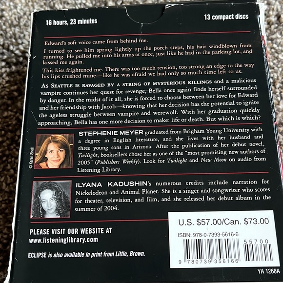 Eclipse by Stephanie Meyer, author of Twilight and New Moon, compact disc - Picture 5 of 5